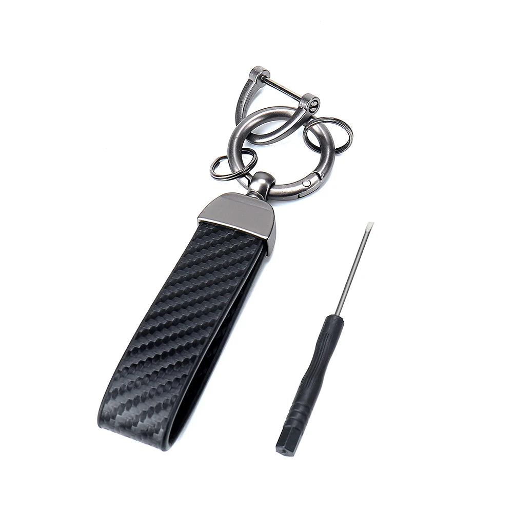 Wholesale New Design Custom Logo Carbon Fiber Leather Keys Keychain Organizer Smart Key Holder