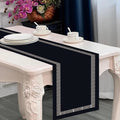 SJK Black Square Stripes Table Runner Elegant Birthday Party Table Decoration for Birthday Party and Home Decoration