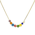 SC Korean Style Fairy Sweet Y2K Choker Necklace Women 2023 Summer Fresh Colorful Glass Flower Necklace for Teen Girls