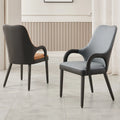 New Modern Extendable Leather Solid Wood Dining Chairs with Armrests and Backrest for Restaurant Home & Hotel Use