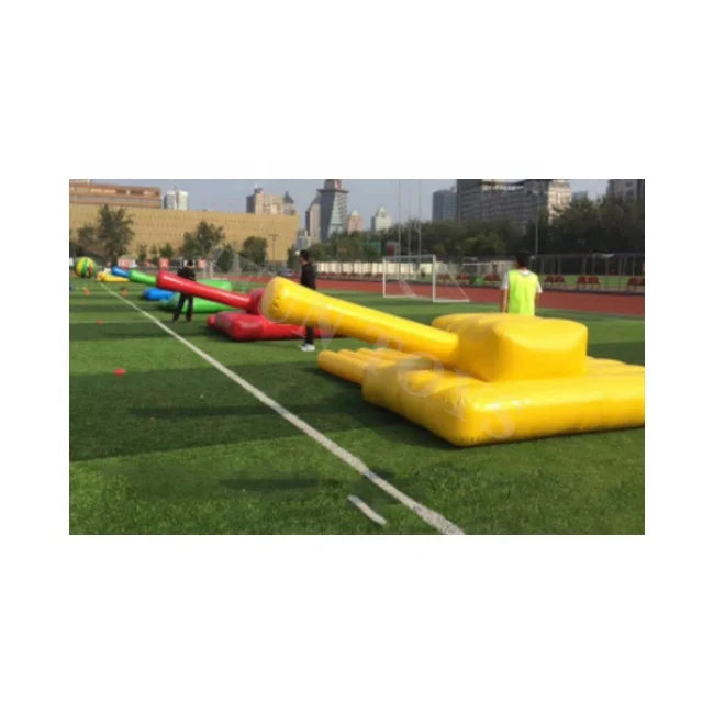 Outdoor Interactive Group Game Prizes for Company Picnics / Team Building Events Inflatable Tank Race Game