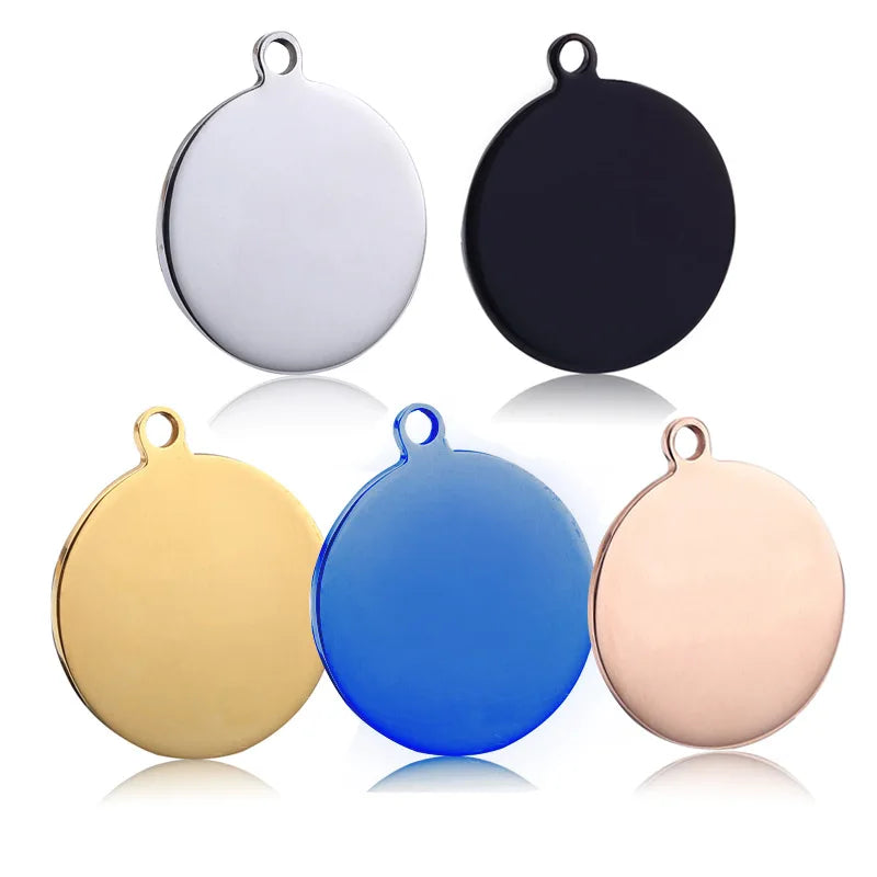 Hot Selling Manufacturer'S Spot Supply Round Diamond Studded Glue Dropping Alloy Dog Tag Products Can Be Engraved
