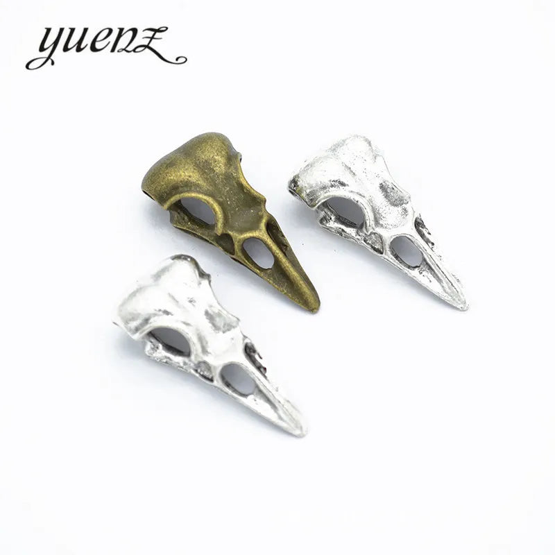 YuenZ Bird Head Skull Charms Pendants Fit Necklace Handmade Jewelry Making 32*14mm D536