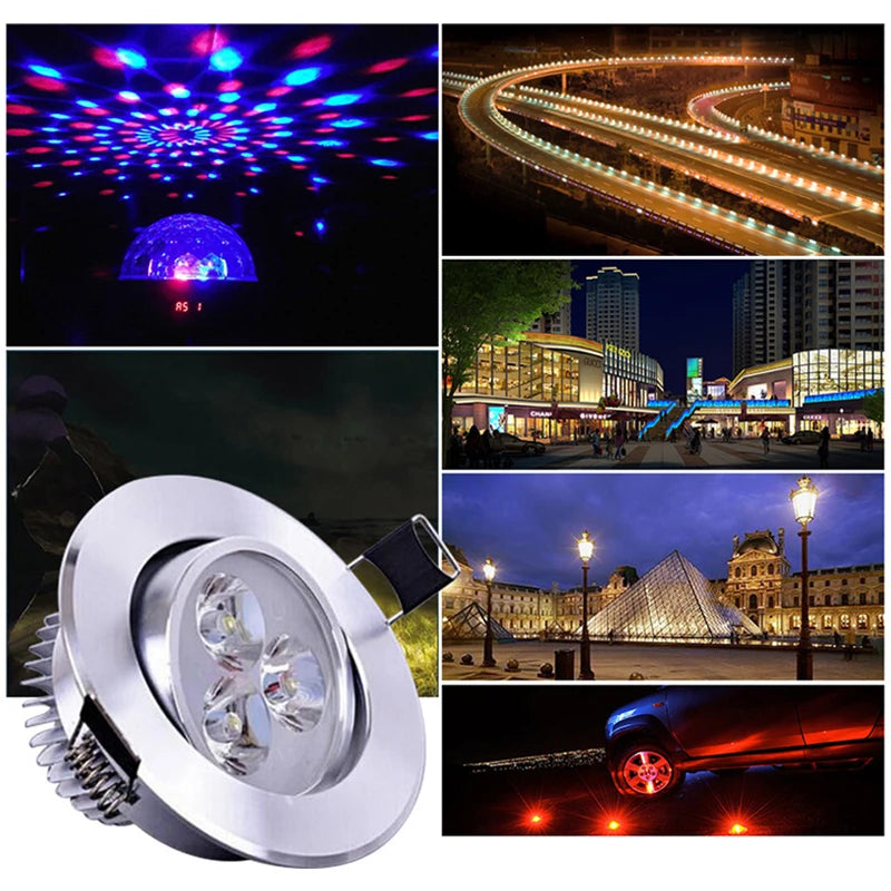 50 Pc/lot 3V 3W High Power LED Lumen Lamp Beads SMD COB Diodes Warm Cold White Red Green Blue Yellow Full Spectrum Grow Light
