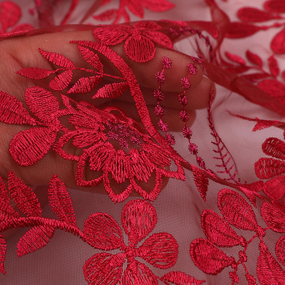 Spring Summer Classic Embroidered Wedding Dress Embroidered Lace Fabric