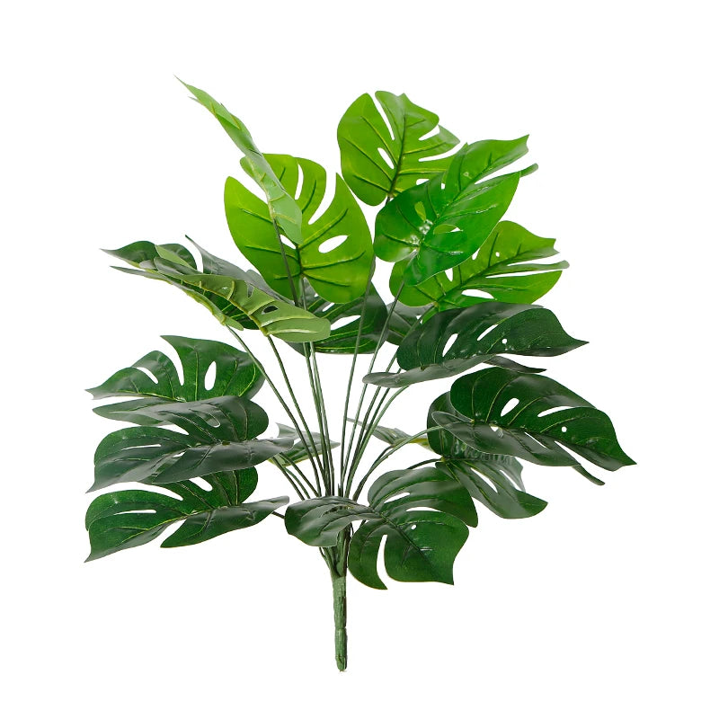 High Quality 55cm Artificial Monstera Leaves Bundle Green Plants for Wall Accessories