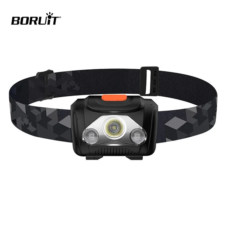 Boruit New H09 Head Lamp Motion IPX4 Waterproof Led Headlamp Multifunctional Rechargeable Headlamp for Running