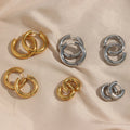 Dreamshow Simple Classical Hoop Earring Sets for Women Jewelry Gold Plated Stainless Steel Hoop Earring