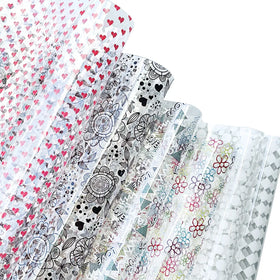 Printed TPU Jelly Faux Leather 12 X 53 Inches Transparent Clear Jelly Vinyl Great for Embroidery and Crafting Project