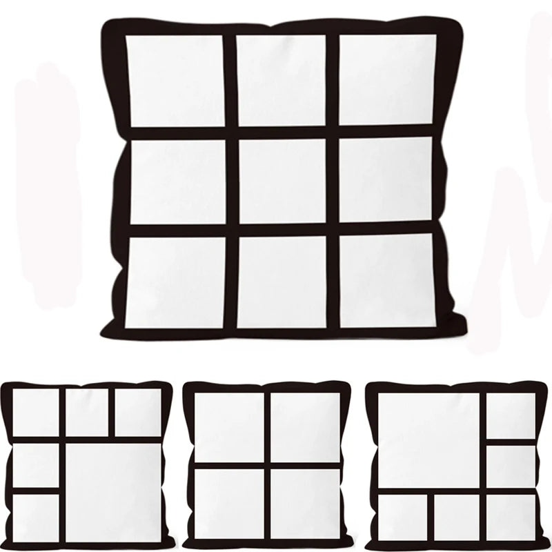 RubySub 16 Inch Short Plush Sublimation 9 Panel Pillow Case Custom Printed Blank Pillow Case Cover