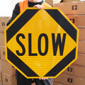 Telescoping Stop/Slow Paddles Features Octagonal Sign Flexible Road Double Sided Traffic Signs Stop/Slow Sign