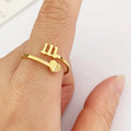 Lucky 111 222 333 444 555 777 888 999 666 Rings Stainless Steel Angel Number Open Circle Heart Ring