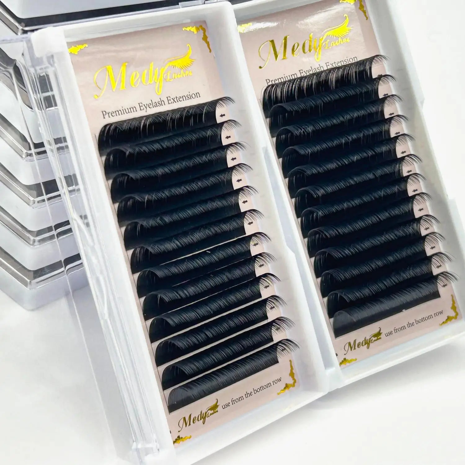 Wholesale Individual Eyelash Extension Lash Trays Supplies Silk Matte Black Eye Lash Extension Volume Cashmere Lash Extension