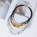 Women's Exaggerated Statement Necklace with Big Pendant Chunky Disc Geometric Link Chain Layered Rope Charm Jewelry