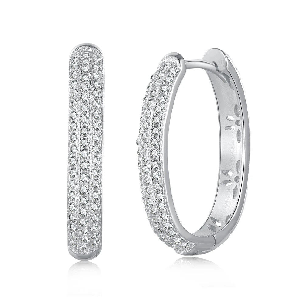 Dylam 18K Gold Hoop Stud Earrings Women Girls Diamond 925 Sterling Silver Big 5A CZ Cubic Zirconia Large Hoop Earrings