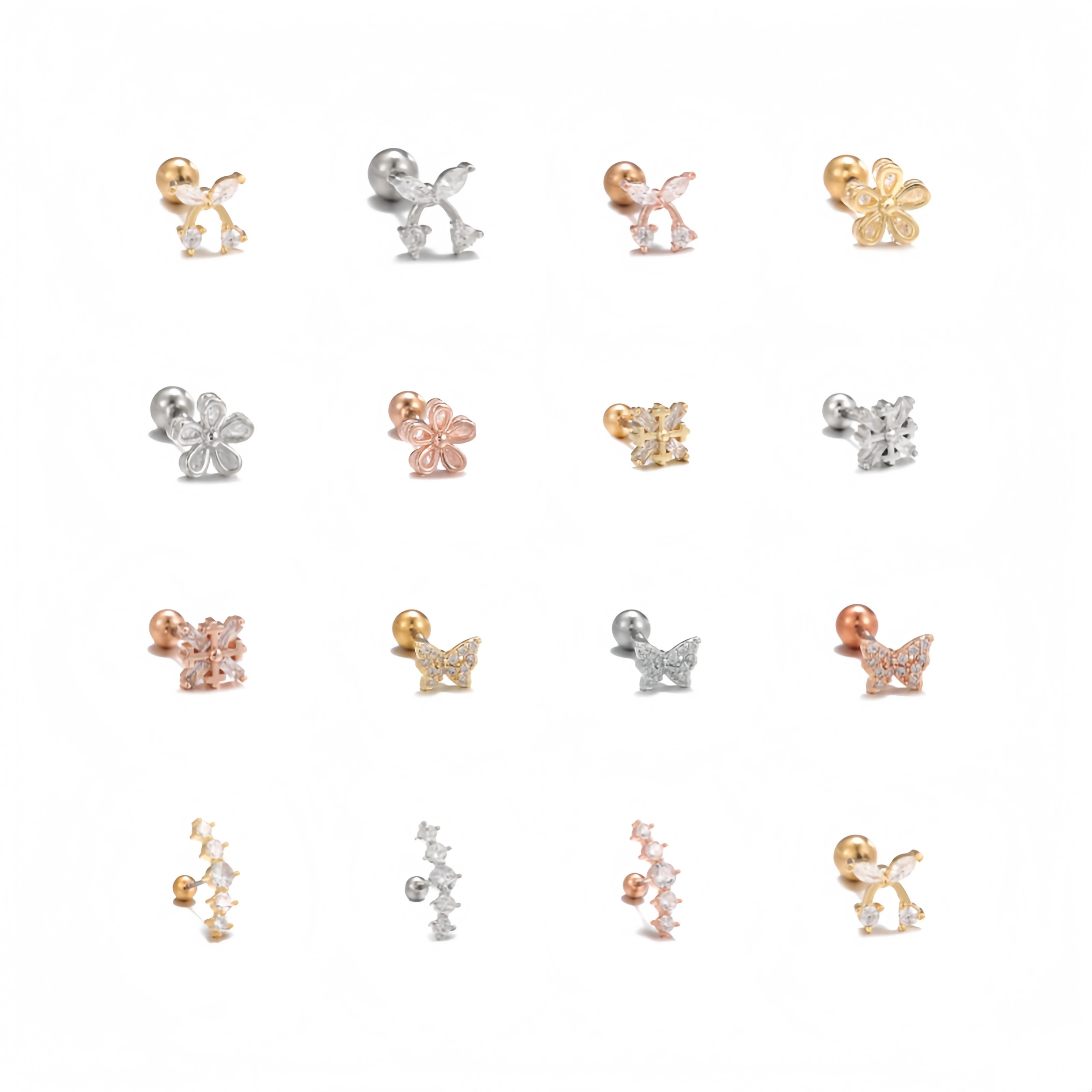 Dazzling 3A Zircon Titanium Stud Earrings Hypoallergenic Comfortable Secure Fit Trendy Fashionable Design Piercing Jewelry