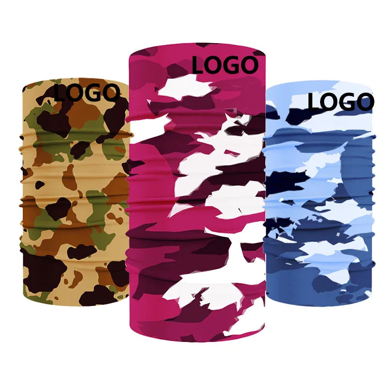 Custom Designed Cooling Ice Silk Seamless Polyester Fashion Neck Gaiter Multifunction Headband Multicolor Washable Outdoor Daily