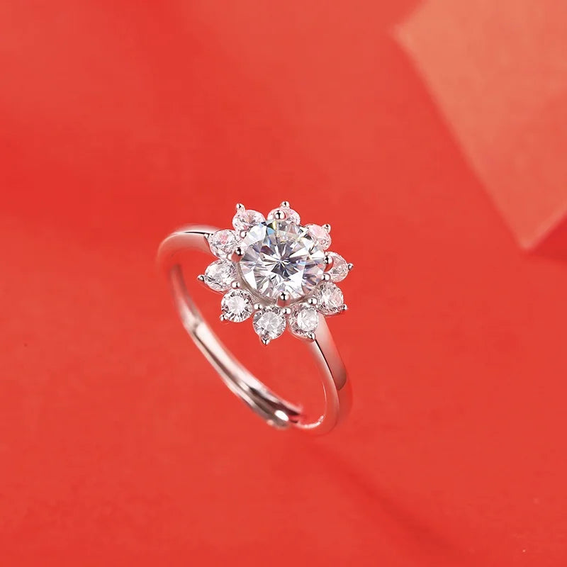 Ice Crushed Cut Cz Top  Quality 6.5mm 1ct D Bling 925 Sterling Silver Engagement Wedding Solitaire Ring