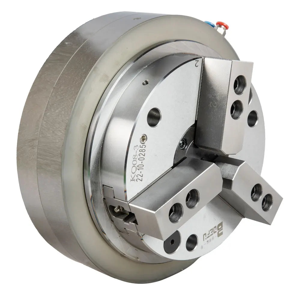 BDEFU Steel Mid Hollow Front Mounted Three Jaw Pneumatic Chuck for CNC Lathe Machine