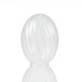 Factory Traditional Chinese French Hand-blown Clear Glass Lampshade Oval Texture Mounting Holes for Pendant Lamp Home Dining