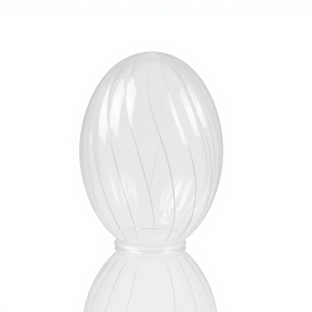 Factory Traditional Chinese French Hand-blown Clear Glass Lampshade Oval Texture Mounting Holes for Pendant Lamp Home Dining