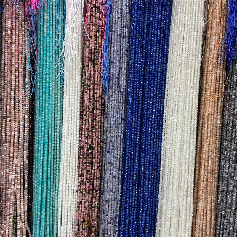 2*3mm Natural Stone Small Abacus Loose Beads Cut Surface Loose Beads Anklet Necklace for Bracelet Accessories