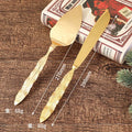 Luxury Christmas Style Gold Zinc Alloy Wedding Cake Server Knife Set New Stainless Steel Pizza Knife Shovel Cutter for Kitchens
