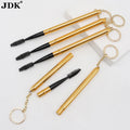 JDK New Design Gold Color Retractable Eyelash Wand Eye Lash Extension Mascara Brush Reusable With Keychain Private Label