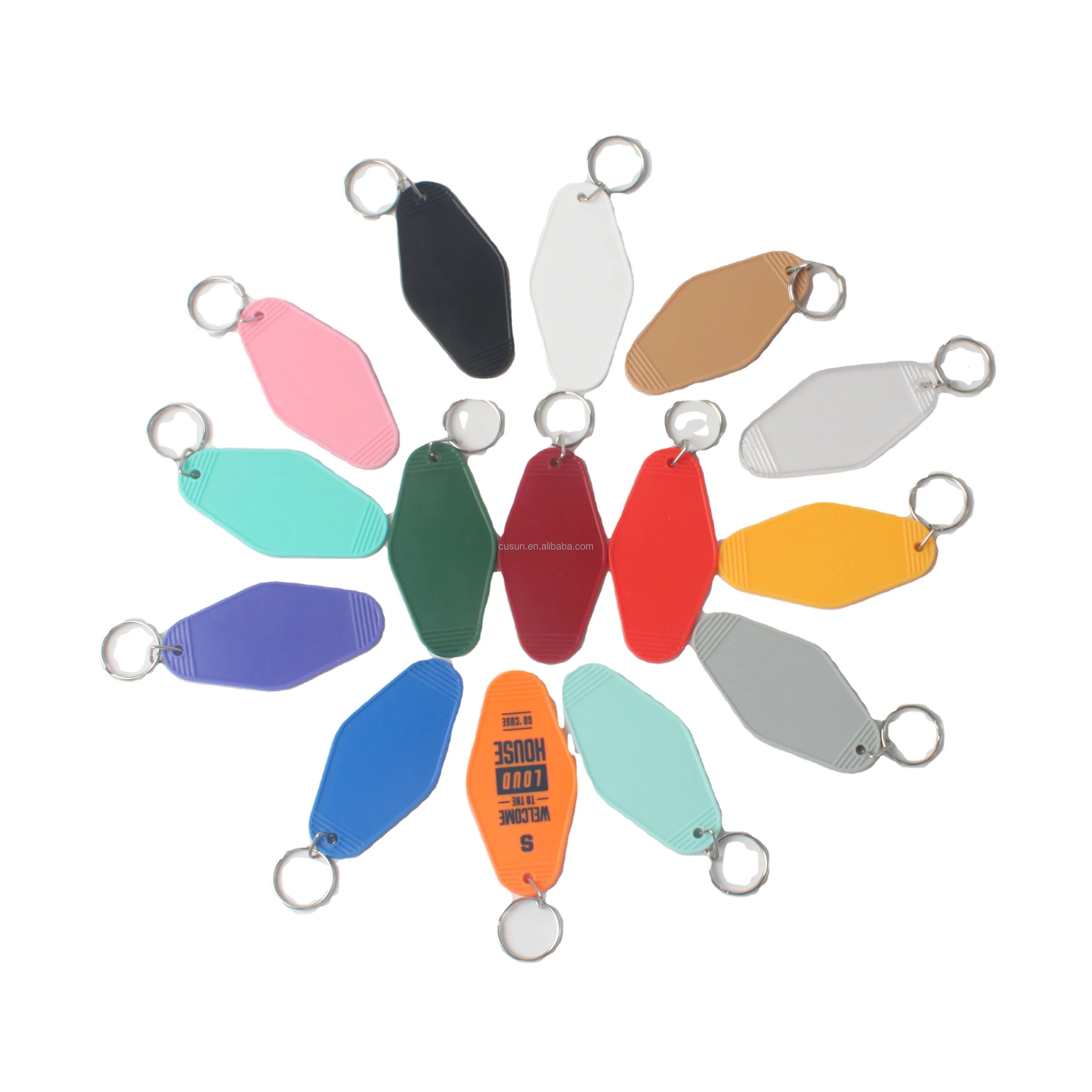 Plastic ABS Acrylic Hotel Motel Keychain Key Ring Custom Logo Design Print Blank Motel Keychain