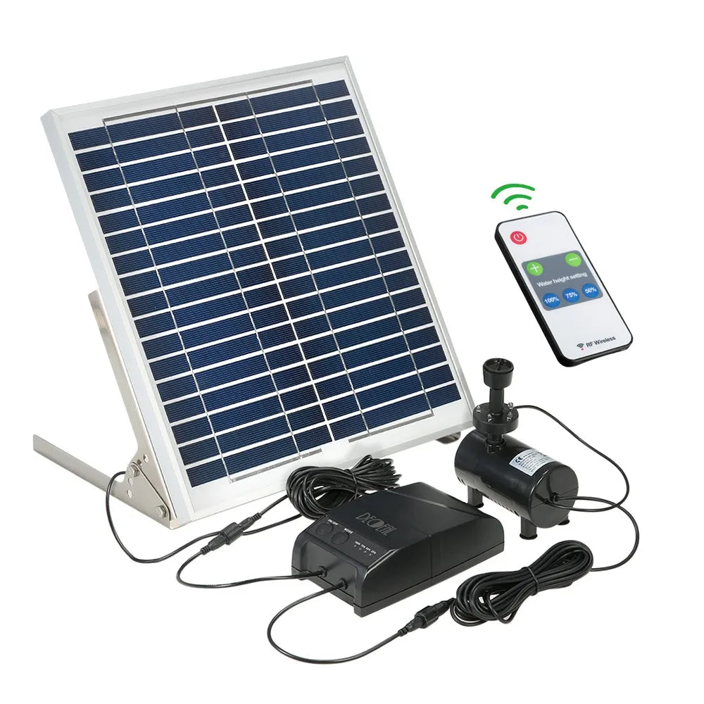 Solar Fountain Pump with Remote Control for Birdbath Cable Remote Adjustable Angle Outdoor Garden Koi Pond