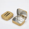 Custom Logo Factory Small Batch Stock Custom Color Black Gold Silver Candy Jewelry Storage Gold Hinged Flip Lid Tin Box