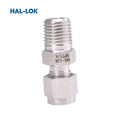 Stainless Steel 1/8 Tube Male Connector with 1/4 NPT Thread Double Ferrule Straight Tube Fitting Polished Surface Treatment