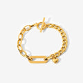 Wristband Geometric Oval Link Chain Bangles Jewelry Waterproof Gift 18k Stainless Steel Minimalism Women Golden Bracelets MegaBDM