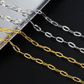 New Stainless Steel Gold Oval Flower Chain Fashion Pressed Light Diy Necklace Bracelet Decorative