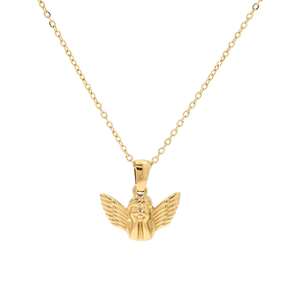 Hot-selling Fashion Design 18K Gold Plated Non Tarnish Jewelry Stainless Steel Angle Shape Necklaces Women Jewelry