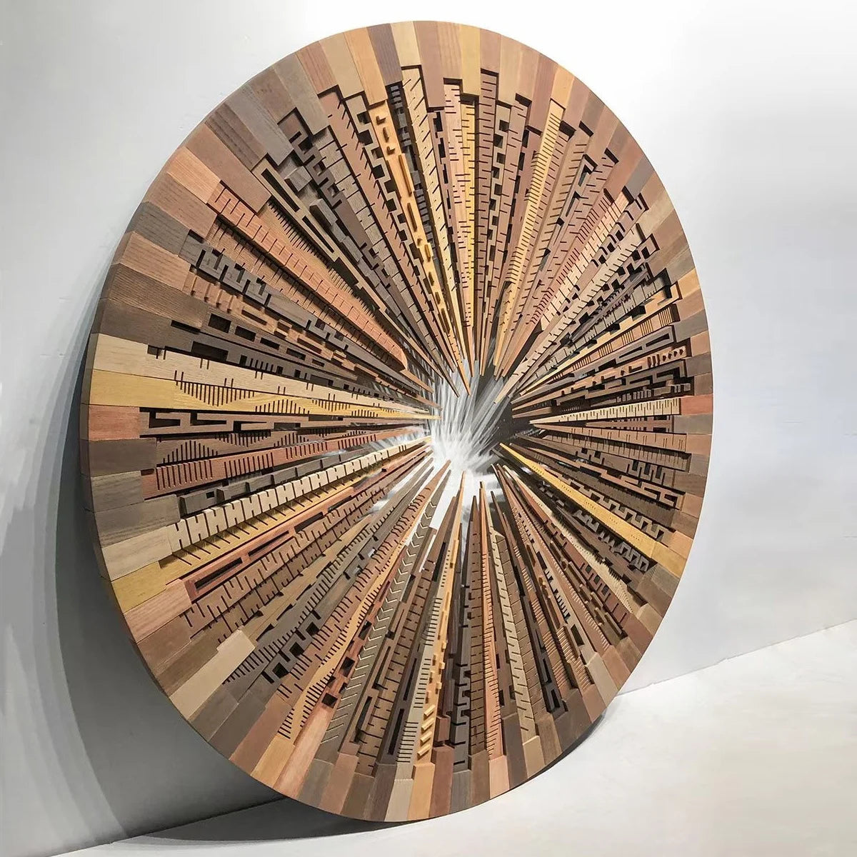 Log 3D Wood Carving Wall Hanging City Wood Decoration Wood Carving Wall Decor Design Art 3d Wall Art