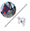 5ft Wall Mount Coconut Flagpole Aluminum Flag Pole With Rotating Rings Rust Free Gold Ball Top Retractable Flagpole