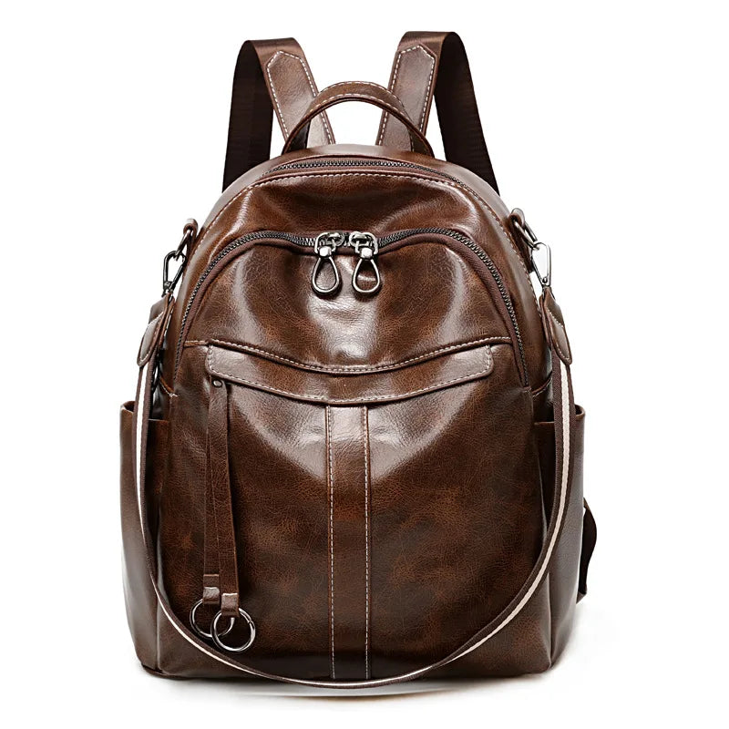 2022 New Design Backpack Women's Fashion Pu Leather Backpack Luxury Large Capacity Travel Bag