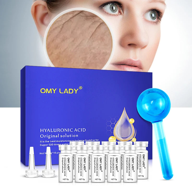 Face Massager Anti Aging Wrinkle Firming Brightening Skin Care Hyaluronic Acid and Vitamin E Face 2.5% Retinol Serum