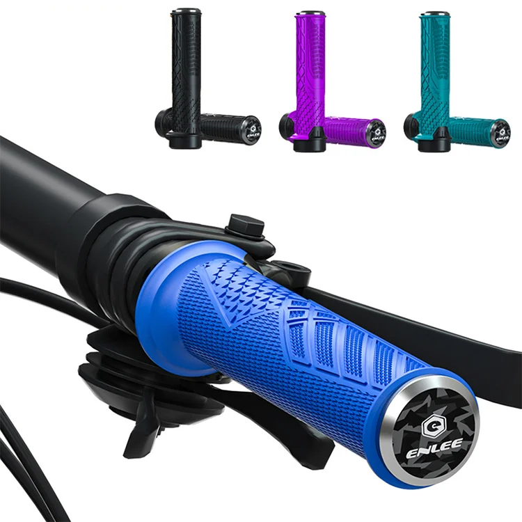ENLEE Lock-on MTB Bike Handle Grip Non-slip Road/Mountain Bicycle Handlebar with Brake Lever Rubber Material