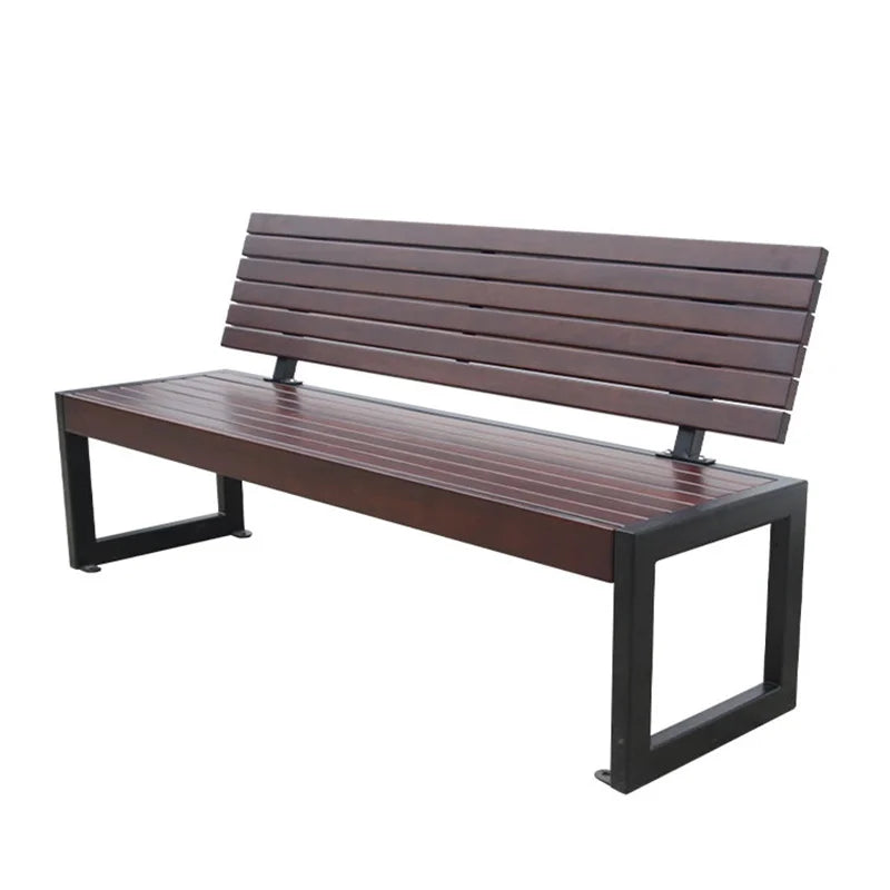 Outdoor Park Modern Wooden Bench Seat Outside Street Cast Aluminum Leg Wood Bench Seating Public Garden Patio Chair Bench