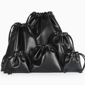 Custom Printed White logo PU Leather Small Size Bracelet Drawstring Pouch Bag