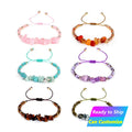 Wholesale Amethyst Rose Quartz Womens Adjustable Rope Hand Woven Gemstone Healing Stone Natural Beaded Chip Stone Bracelet