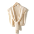 2025 Autumn/Winter New Handmade Crochet Wool Small Knitted Shawl with Knotted Scarf and Thin Women's Eco-Friendly Cape