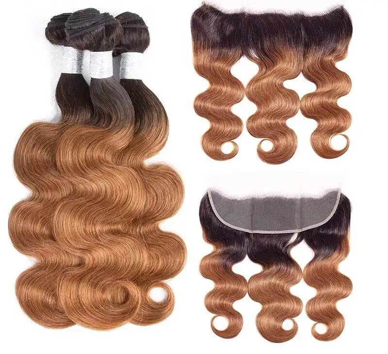WXJ Cheap Price Human Hair Ombre Colors Bundles With Closure Loose Wave Hair Bundles for All Women Human Hair Bundles Weave