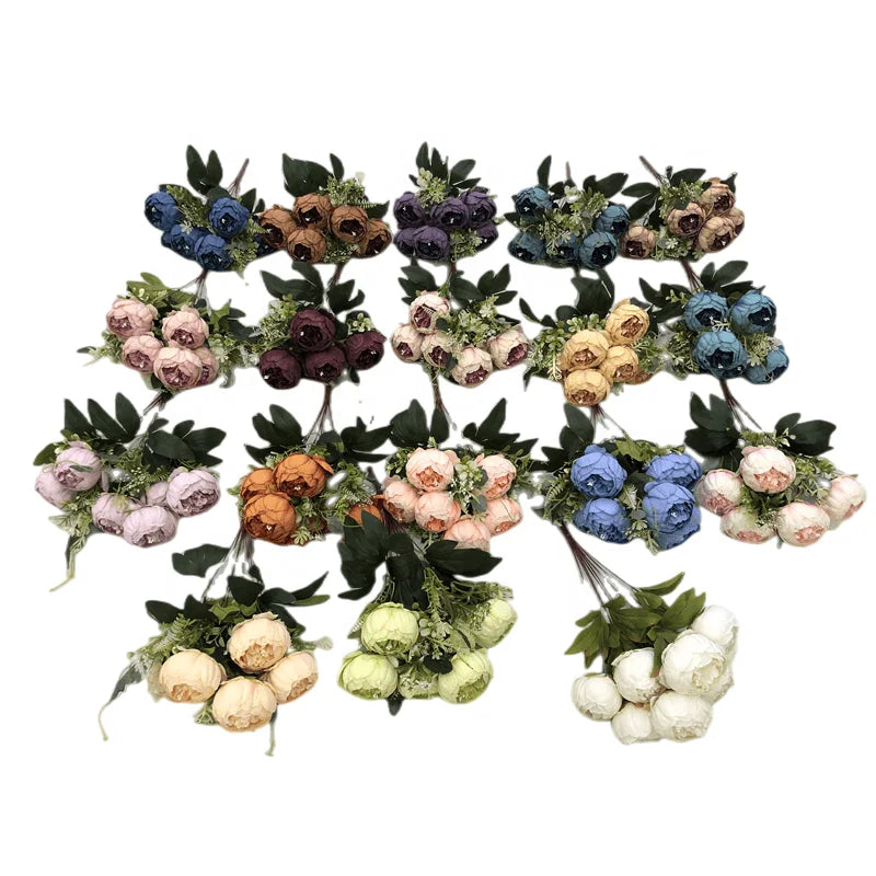 Wholesale Different Styles Peonies Bushes Artificial Silk Flower Peony for Wedding Decoration
