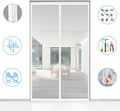 HJX Modern White Anti-mosquito Fiberglass Magnetic Window Screen Door 2-Year Warranty 18x16 Mesh Washable Easy Install Doors
