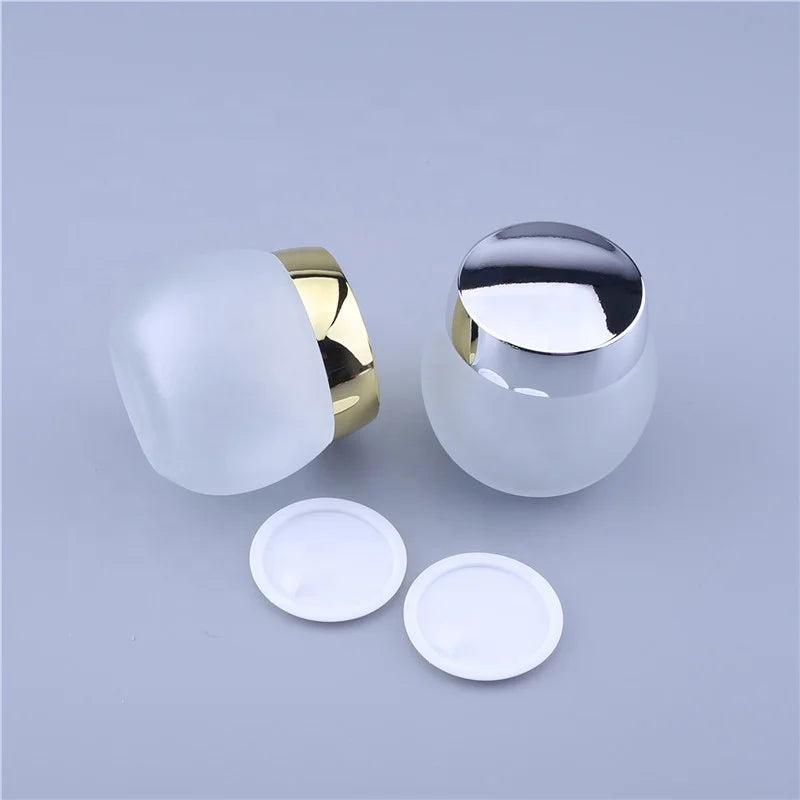Customized Cosmetic Glass Cream Jar 120g Frosted Transparent Glass Jars Bottles Cosmetic Glass Cream Jar in Stock