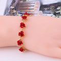 SC Hot Sale Korean Red Flower Bracelet Luxury Gold Silver Chain Bracelet Fashion Rose Bracelet for Girls