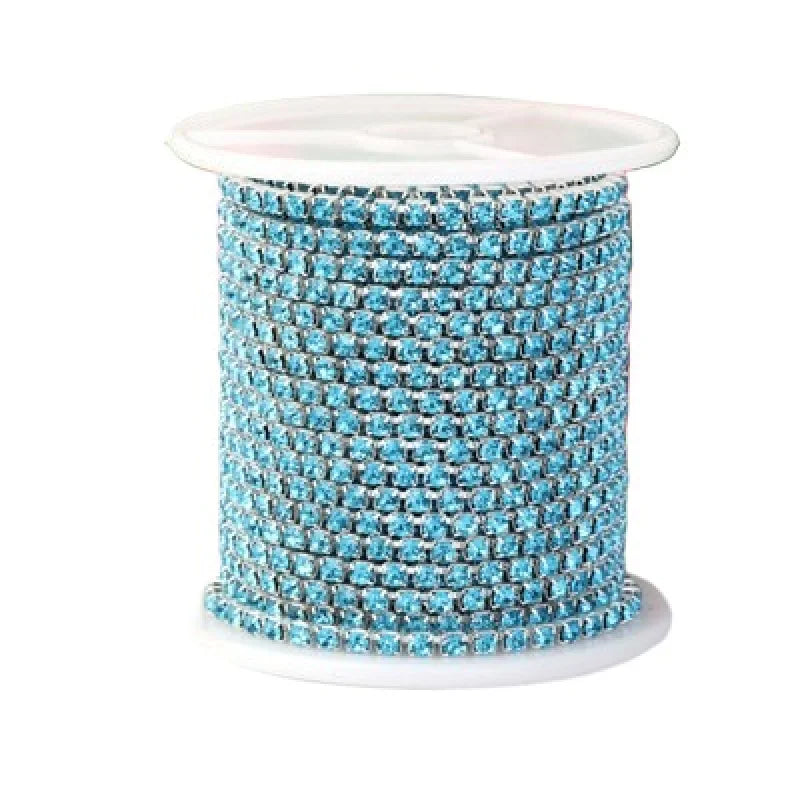 Colorful Diamond Chains DIY Decorative Rhinestones Rare Claw Chain Accessories in 2.0mm/2.5/2.8/3.0mm Diameter Made Glass Metal